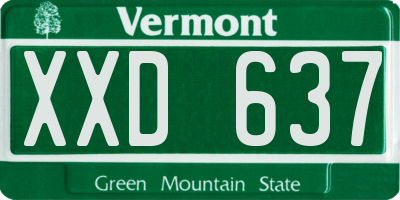 VT license plate XXD637
