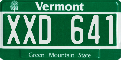 VT license plate XXD641