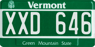 VT license plate XXD646