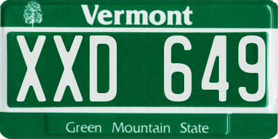 VT license plate XXD649