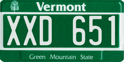 VT license plate XXD651