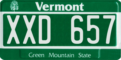 VT license plate XXD657