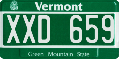 VT license plate XXD659
