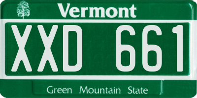 VT license plate XXD661