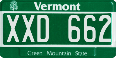 VT license plate XXD662