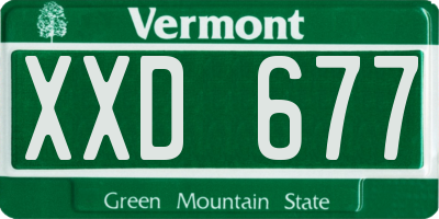 VT license plate XXD677