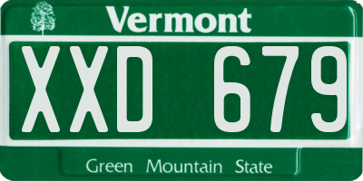 VT license plate XXD679
