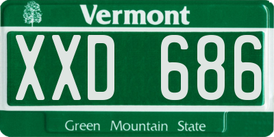 VT license plate XXD686