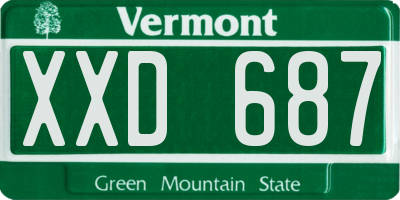 VT license plate XXD687