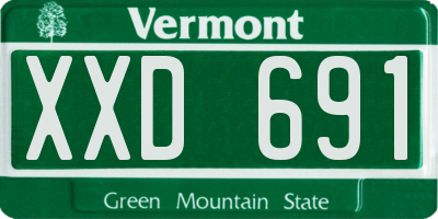VT license plate XXD691