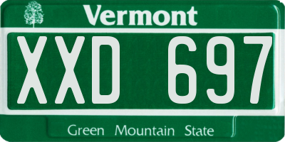 VT license plate XXD697