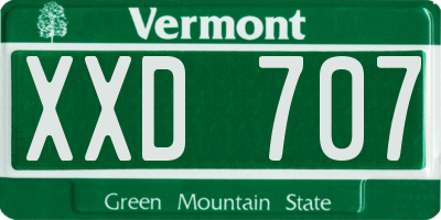 VT license plate XXD707