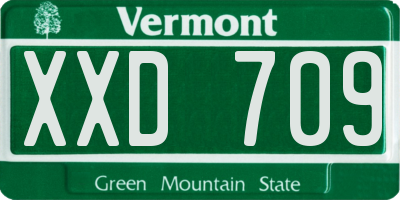 VT license plate XXD709