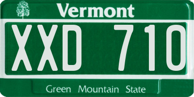 VT license plate XXD710