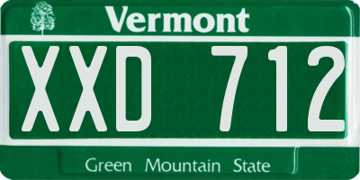 VT license plate XXD712