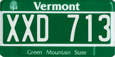 VT license plate XXD713