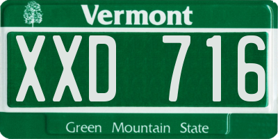VT license plate XXD716