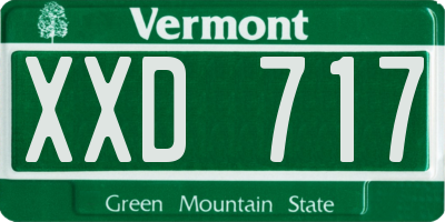 VT license plate XXD717