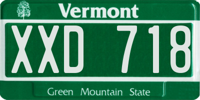 VT license plate XXD718