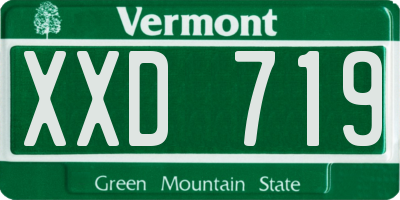 VT license plate XXD719