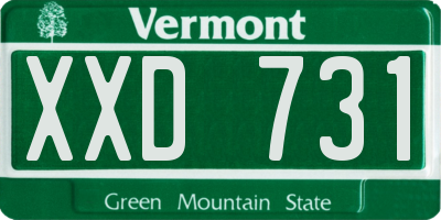 VT license plate XXD731