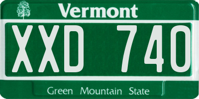 VT license plate XXD740