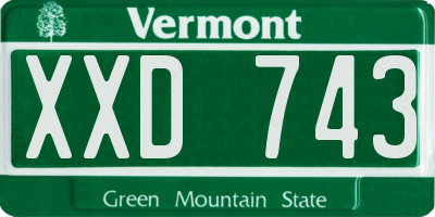VT license plate XXD743