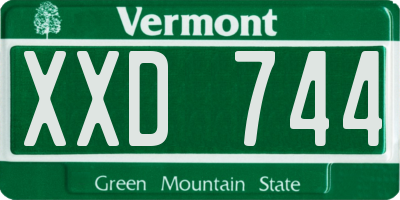 VT license plate XXD744