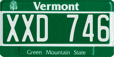 VT license plate XXD746