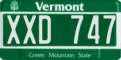 VT license plate XXD747