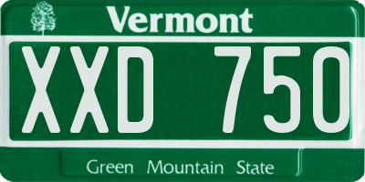 VT license plate XXD750