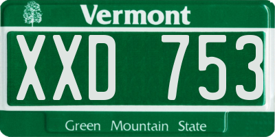 VT license plate XXD753