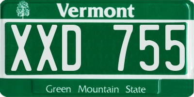 VT license plate XXD755
