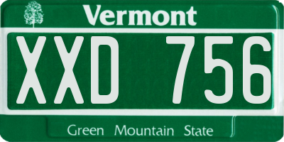 VT license plate XXD756