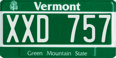 VT license plate XXD757