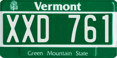 VT license plate XXD761