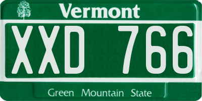 VT license plate XXD766