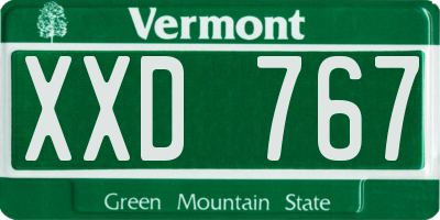 VT license plate XXD767