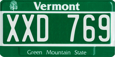 VT license plate XXD769