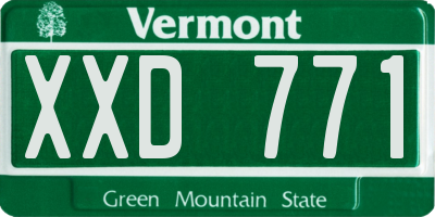 VT license plate XXD771