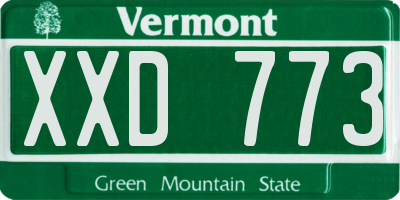 VT license plate XXD773