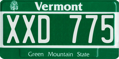 VT license plate XXD775