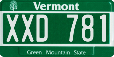 VT license plate XXD781