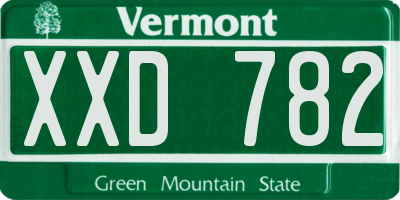 VT license plate XXD782