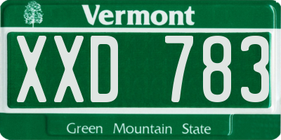 VT license plate XXD783