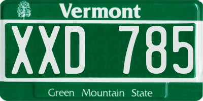 VT license plate XXD785