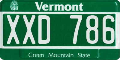VT license plate XXD786