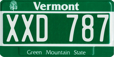 VT license plate XXD787