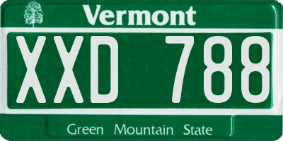 VT license plate XXD788