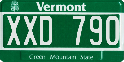 VT license plate XXD790